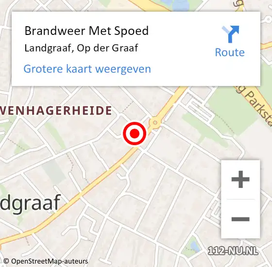 Locatie op kaart van de 112 melding: Brandweer Met Spoed Naar Landgraaf, Op der Graaf op 10 juni 2022 16:57