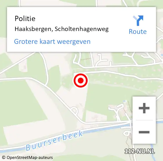 Locatie op kaart van de 112 melding: Politie Haaksbergen, Scholtenhagenweg op 10 juni 2022 17:35