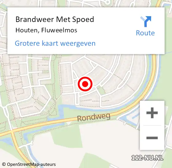 Locatie op kaart van de 112 melding: Brandweer Met Spoed Naar Houten, Fluweelmos op 10 juni 2022 17:39