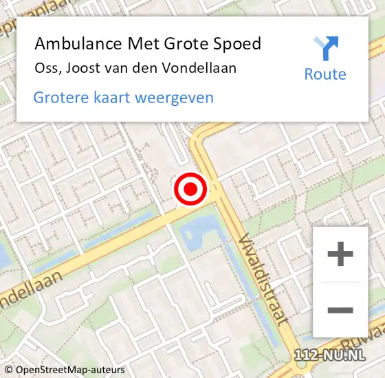 Locatie op kaart van de 112 melding: Ambulance Met Grote Spoed Naar Oss, Joost van den Vondellaan op 8 oktober 2013 20:49