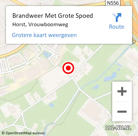 Locatie op kaart van de 112 melding: Brandweer Met Grote Spoed Naar Horst, Vrouwboomweg op 10 juni 2022 18:38