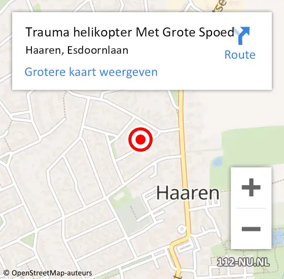 Locatie op kaart van de 112 melding: Trauma helikopter Met Grote Spoed Naar Haaren, Esdoornlaan op 10 juni 2022 18:43