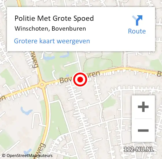 Locatie op kaart van de 112 melding: Politie Met Grote Spoed Naar Winschoten, Bovenburen op 10 juni 2022 18:46