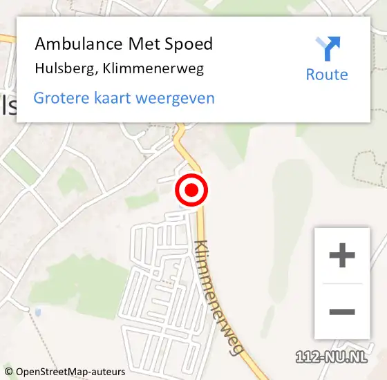 Locatie op kaart van de 112 melding: Ambulance Met Spoed Naar Hulsberg, Klimmenerweg op 19 juli 2014 19:19