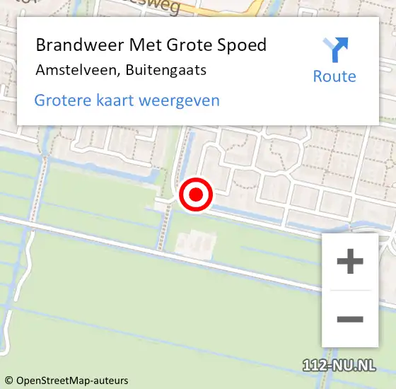 Locatie op kaart van de 112 melding: Brandweer Met Grote Spoed Naar Amstelveen, Buitengaats op 10 juni 2022 19:26