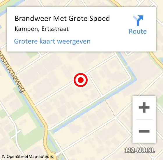 Locatie op kaart van de 112 melding: Brandweer Met Grote Spoed Naar Kampen, Ertsstraat op 10 juni 2022 19:50