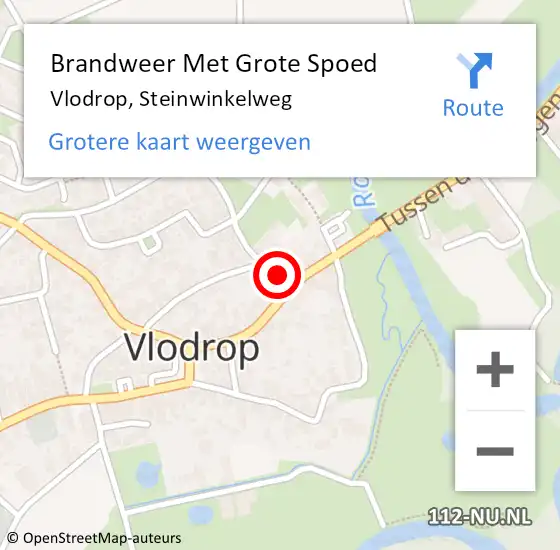 Locatie op kaart van de 112 melding: Brandweer Met Grote Spoed Naar Vlodrop, Steinwinkelweg op 10 juni 2022 19:53