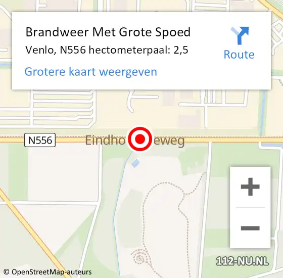 Locatie op kaart van de 112 melding: Brandweer Met Grote Spoed Naar Venlo, N556 hectometerpaal: 2,5 op 10 juni 2022 20:18