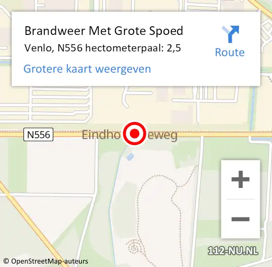 Locatie op kaart van de 112 melding: Brandweer Met Grote Spoed Naar Venlo, N556 hectometerpaal: 2,5 op 10 juni 2022 20:19