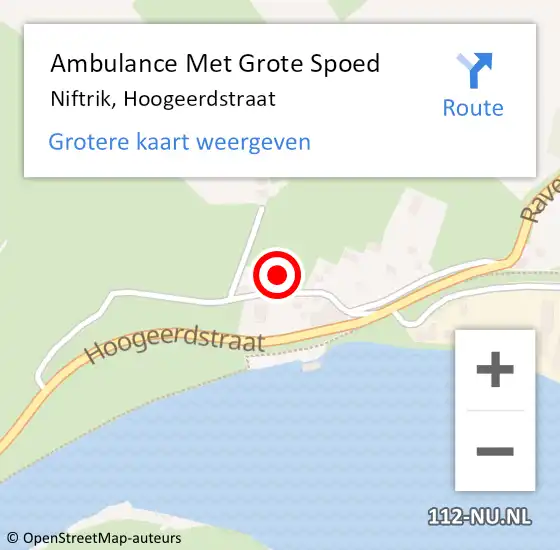 Locatie op kaart van de 112 melding: Ambulance Met Grote Spoed Naar Niftrik, Hoogeerdstraat op 10 juni 2022 20:46
