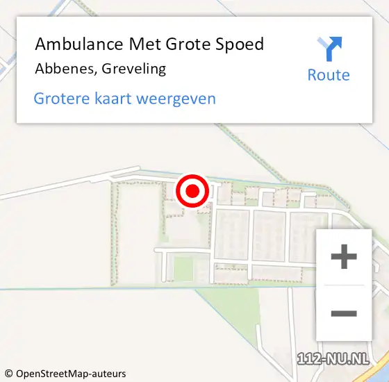 Locatie op kaart van de 112 melding: Ambulance Met Grote Spoed Naar Abbenes, Greveling op 10 juni 2022 21:43