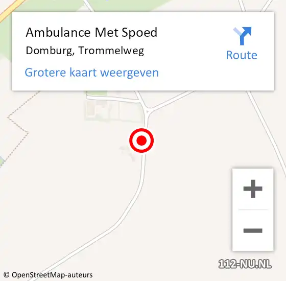 Locatie op kaart van de 112 melding: Ambulance Met Spoed Naar Domburg, Trommelweg op 19 juli 2014 19:37