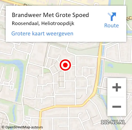 Locatie op kaart van de 112 melding: Brandweer Met Grote Spoed Naar Roosendaal, Heliotroopdijk op 10 juni 2022 22:23