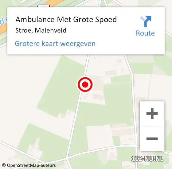 Locatie op kaart van de 112 melding: Ambulance Met Grote Spoed Naar Stroe, Malenveld op 10 juni 2022 23:11