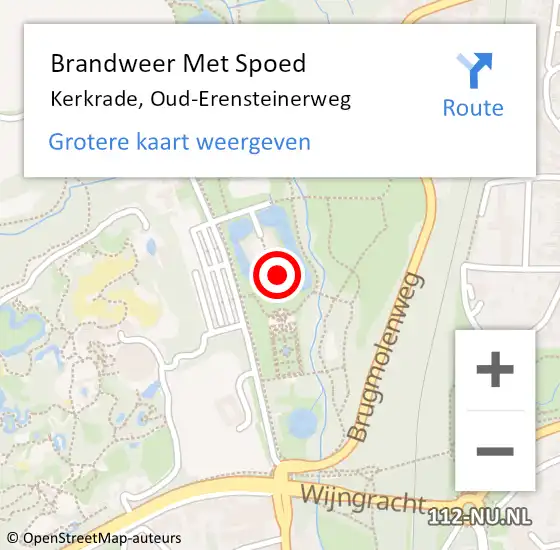 Locatie op kaart van de 112 melding: Brandweer Met Spoed Naar Kerkrade, Oud-Erensteinerweg op 11 juni 2022 00:28