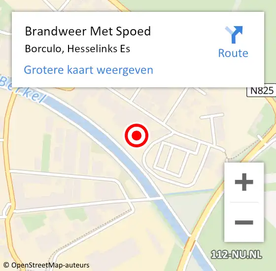 Locatie op kaart van de 112 melding: Brandweer Met Spoed Naar Borculo, Hesselinks Es op 11 juni 2022 03:00