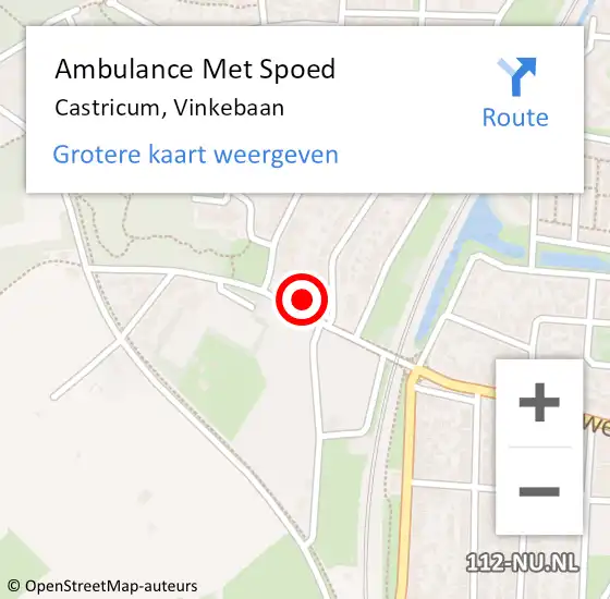 Locatie op kaart van de 112 melding: Ambulance Met Spoed Naar Castricum, Vinkebaan op 11 juni 2022 04:10