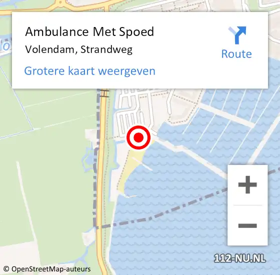 Locatie op kaart van de 112 melding: Ambulance Met Spoed Naar Volendam, Strandweg op 11 juni 2022 07:07