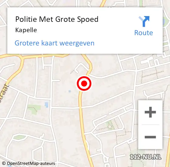 Locatie op kaart van de 112 melding: Politie Met Grote Spoed Naar Kapelle op 11 juni 2022 08:27