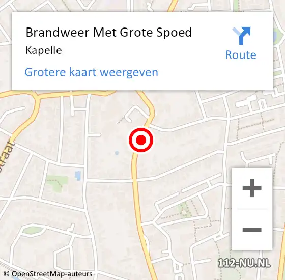 Locatie op kaart van de 112 melding: Brandweer Met Grote Spoed Naar Kapelle op 11 juni 2022 08:27