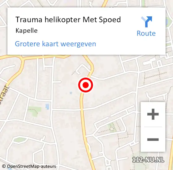 Locatie op kaart van de 112 melding: Trauma helikopter Met Spoed Naar Kapelle op 11 juni 2022 08:30