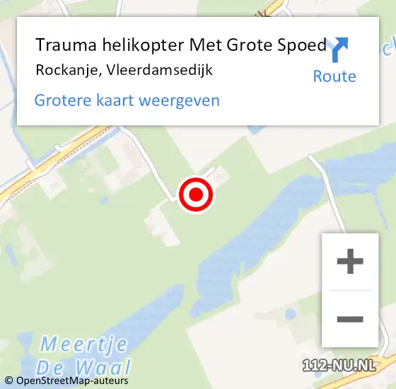 Locatie op kaart van de 112 melding: Trauma helikopter Met Grote Spoed Naar Rockanje, Vleerdamsedijk op 11 juni 2022 09:19