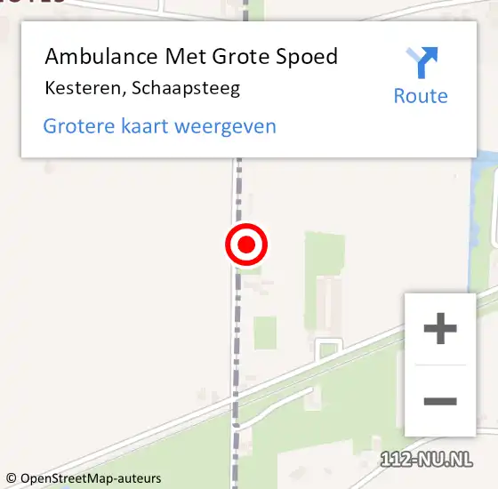 Locatie op kaart van de 112 melding: Ambulance Met Grote Spoed Naar Kesteren, Schaapsteeg op 11 juni 2022 09:41