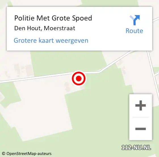 Locatie op kaart van de 112 melding: Politie Met Grote Spoed Naar Den Hout, Moerstraat op 11 juni 2022 10:37
