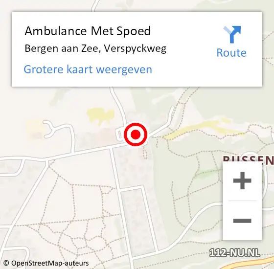 Locatie op kaart van de 112 melding: Ambulance Met Spoed Naar Bergen aan Zee, Verspyckweg op 11 juni 2022 11:22