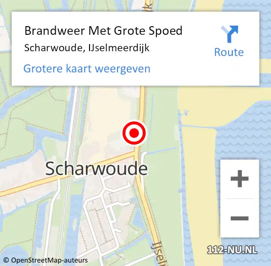Locatie op kaart van de 112 melding: Brandweer Met Grote Spoed Naar Scharwoude, IJselmeerdijk op 11 juni 2022 12:53