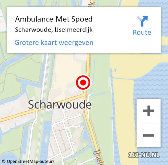Locatie op kaart van de 112 melding: Ambulance Met Spoed Naar Scharwoude, IJselmeerdijk op 11 juni 2022 12:56