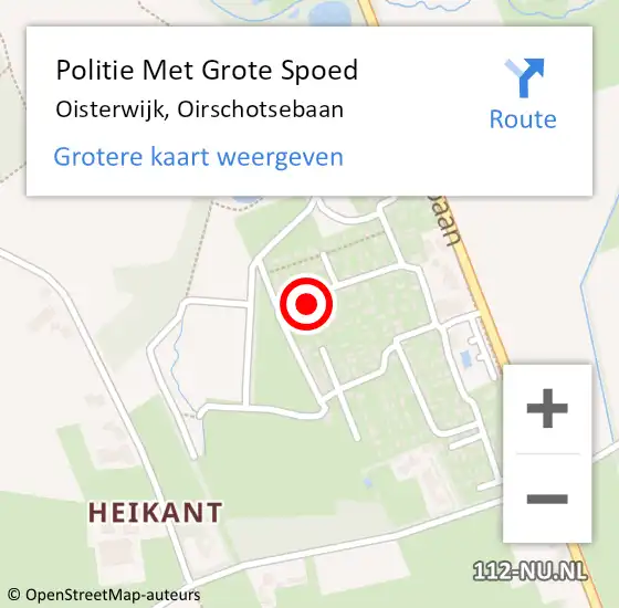 Locatie op kaart van de 112 melding: Politie Met Grote Spoed Naar Oisterwijk, Oirschotsebaan op 11 juni 2022 12:58