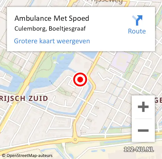 Locatie op kaart van de 112 melding: Ambulance Met Spoed Naar Culemborg, Boeltjesgraaf op 11 juni 2022 13:31