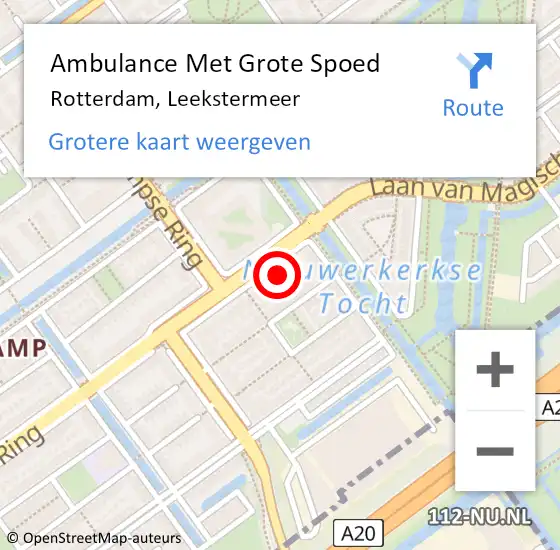 Locatie op kaart van de 112 melding: Ambulance Met Grote Spoed Naar Rotterdam, Leekstermeer op 11 juni 2022 13:53