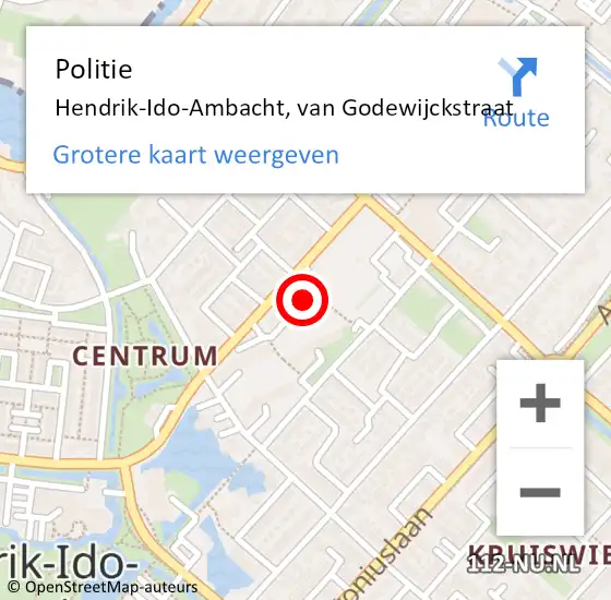 Locatie op kaart van de 112 melding: Politie Hendrik-Ido-Ambacht, van Godewijckstraat op 11 juni 2022 14:41