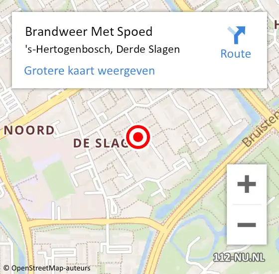 Locatie op kaart van de 112 melding: Brandweer Met Spoed Naar 's-Hertogenbosch, Derde Slagen op 11 juni 2022 14:57