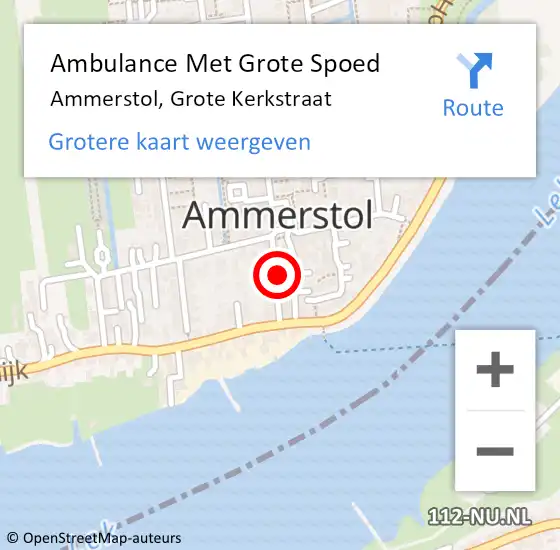 Locatie op kaart van de 112 melding: Ambulance Met Grote Spoed Naar Ammerstol, Grote Kerkstraat op 11 juni 2022 15:18