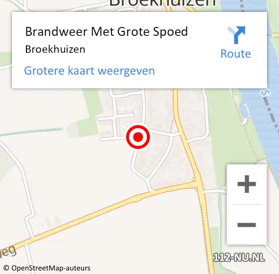 Locatie op kaart van de 112 melding: Brandweer Met Grote Spoed Naar Broekhuizen op 11 juni 2022 15:34