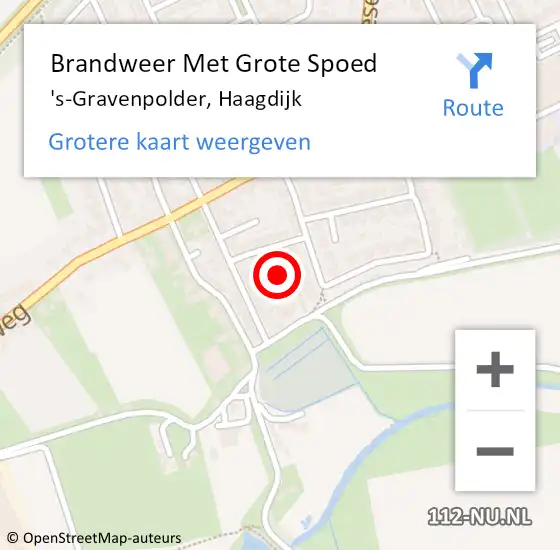 Locatie op kaart van de 112 melding: Brandweer Met Grote Spoed Naar 's-Gravenpolder, Haagdijk op 11 juni 2022 15:37