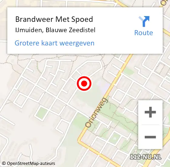 Locatie op kaart van de 112 melding: Brandweer Met Spoed Naar IJmuiden, Blauwe Zeedistel op 11 juni 2022 15:47