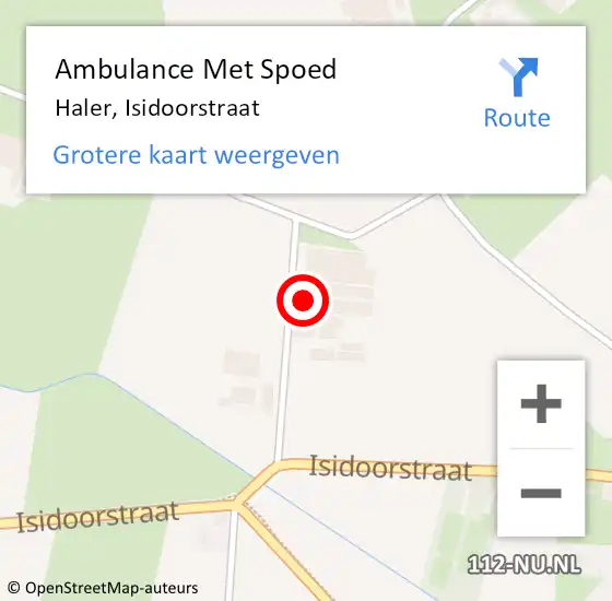 Locatie op kaart van de 112 melding: Ambulance Met Spoed Naar Haler, Isidoorstraat op 11 juni 2022 15:57