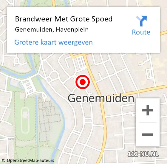 Locatie op kaart van de 112 melding: Brandweer Met Grote Spoed Naar Genemuiden, Havenplein op 11 juni 2022 16:12