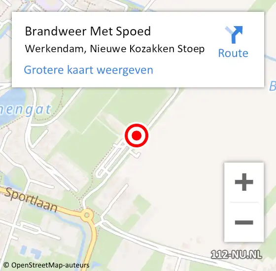 Locatie op kaart van de 112 melding: Brandweer Met Spoed Naar Werkendam, Nieuwe Kozakken Stoep op 11 juni 2022 17:09