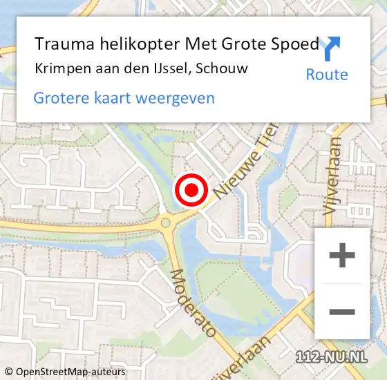 Locatie op kaart van de 112 melding: Trauma helikopter Met Grote Spoed Naar Krimpen aan den IJssel, Schouw op 11 juni 2022 17:09