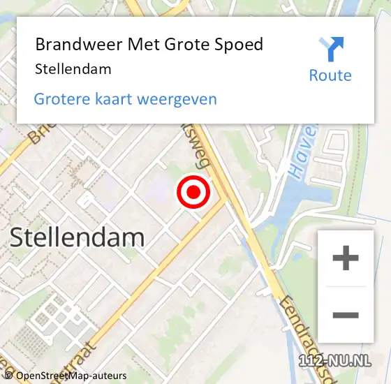 Locatie op kaart van de 112 melding: Brandweer Met Grote Spoed Naar Stellendam op 11 juni 2022 17:33