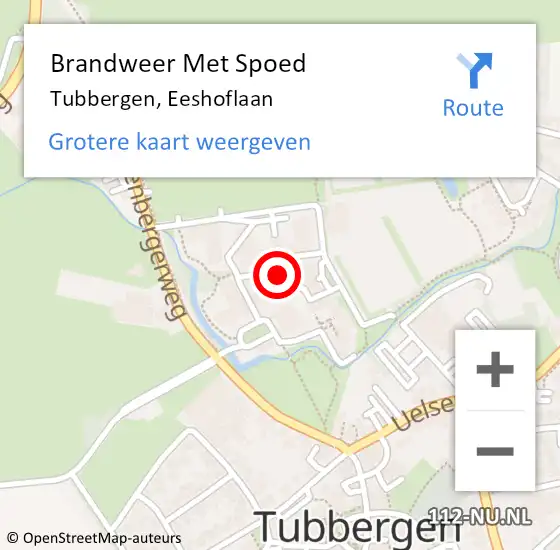 Locatie op kaart van de 112 melding: Brandweer Met Spoed Naar Tubbergen, Eeshoflaan op 11 juni 2022 17:36