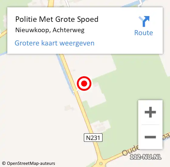 Locatie op kaart van de 112 melding: Politie Met Grote Spoed Naar Nieuwkoop, Achterweg op 11 juni 2022 17:38