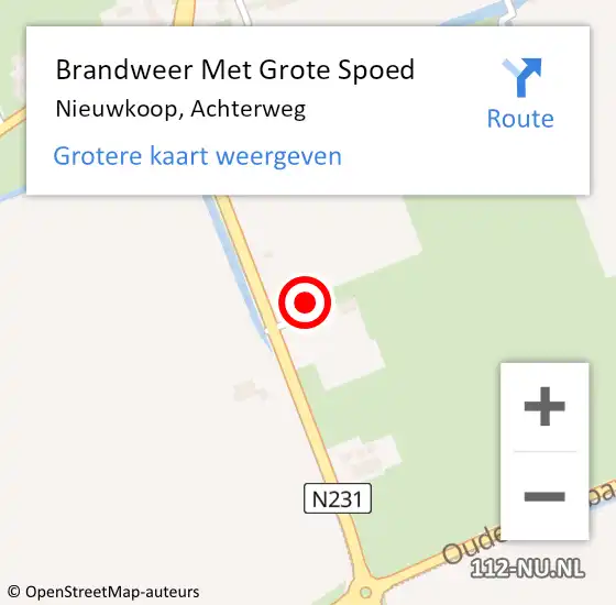 Locatie op kaart van de 112 melding: Brandweer Met Grote Spoed Naar Nieuwkoop, Achterweg op 11 juni 2022 17:38