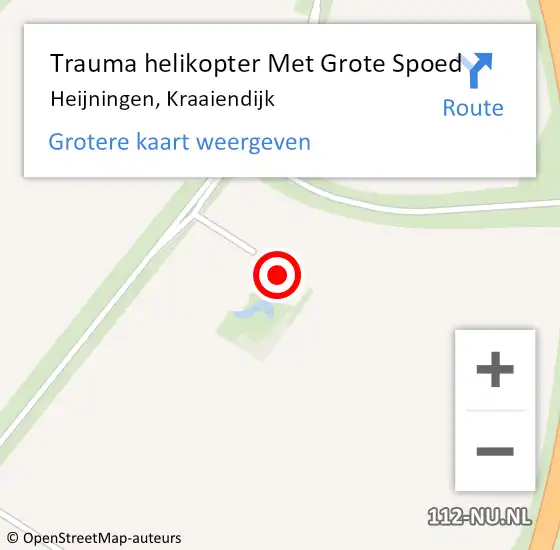 Locatie op kaart van de 112 melding: Trauma helikopter Met Grote Spoed Naar Heijningen, Kraaiendijk op 11 juni 2022 18:17