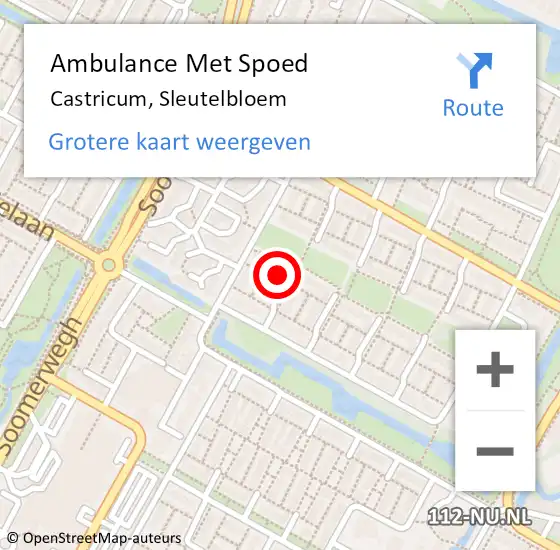 Locatie op kaart van de 112 melding: Ambulance Met Spoed Naar Castricum, Sleutelbloem op 11 juni 2022 18:24